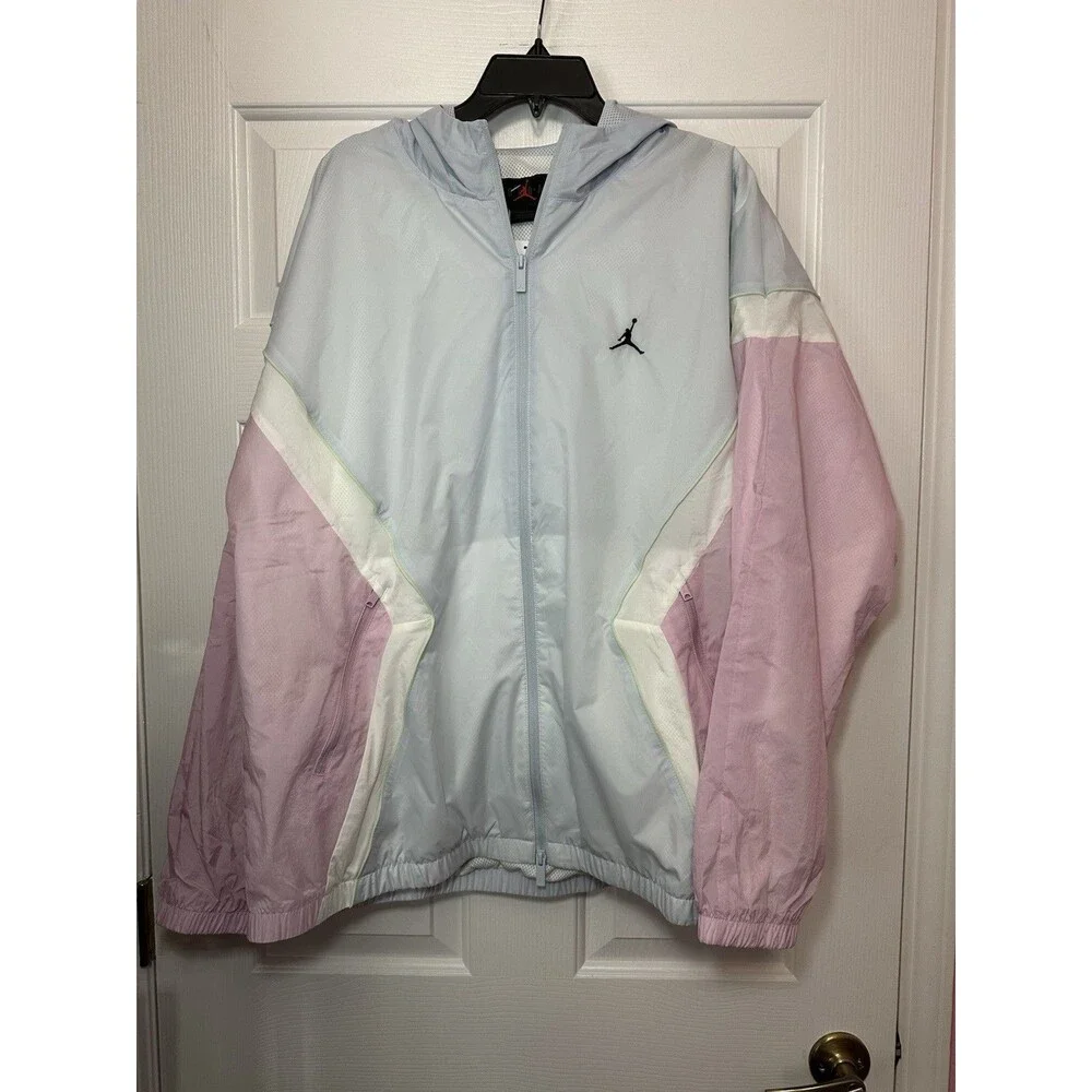 Jordan Essentials Draft Jacket Men’s Size (2XL) Pink/Blue HF9333-472 NEW